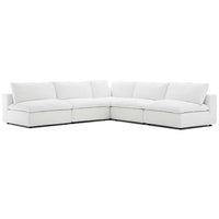 Common Down Filled Overstuffed 5 Piece Sectional Sofa - living-essentials