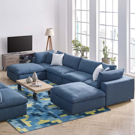 Commix Down Filled Overstuffed 6 Piece Sectional Sofa Set - living-essentials