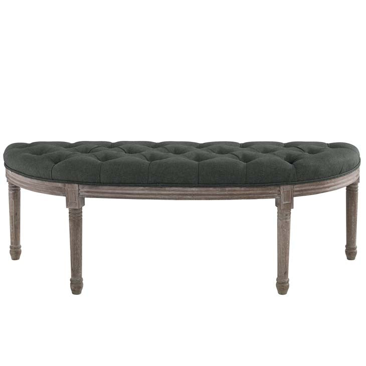 Esteem Vintage French Upholstered Fabric Semi-Circle Bench - living-essentials