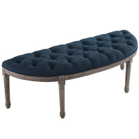 Esteem Vintage French Upholstered Fabric Semi-Circle Bench - living-essentials