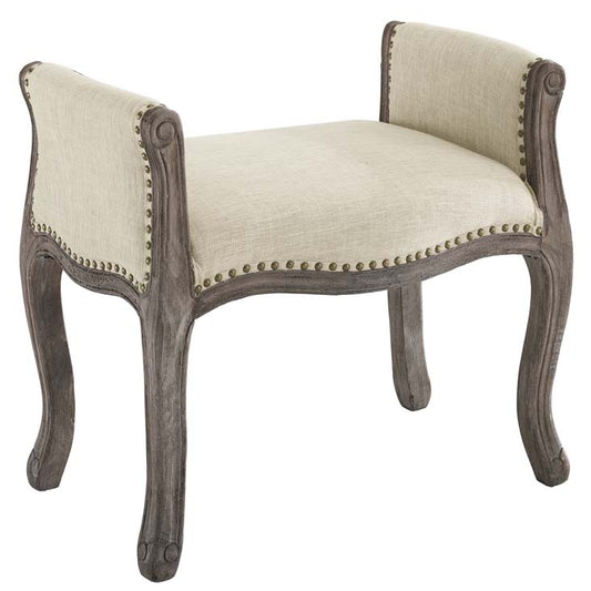 Avail Vintage French Upholstered Fabric Bench - living-essentials