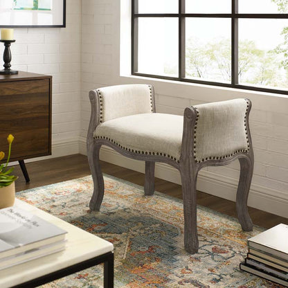 Avail Vintage French Upholstered Fabric Bench - living-essentials