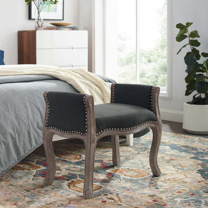 Avail Vintage French Upholstered Fabric Bench - living-essentials