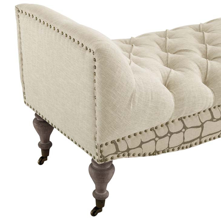 Regina Vintage French Upholstered Fabric Bench - living-essentials