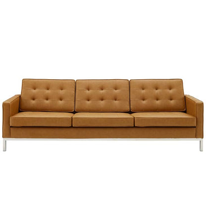 Knoll Tufted Button Artificial Leather Sofa - living-essentials