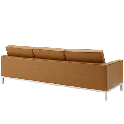 Knoll Tufted Button Artificial Leather Sofa - living-essentials