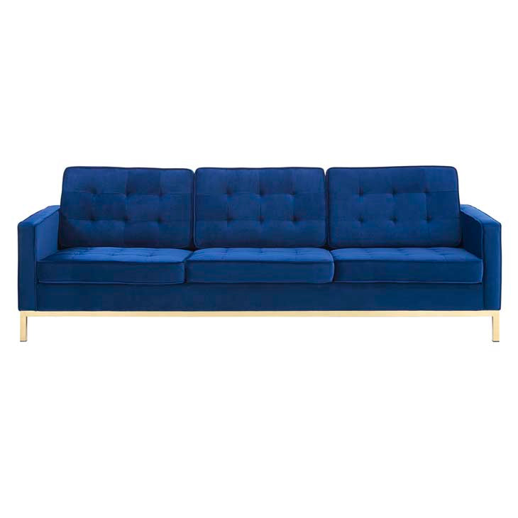 Knoll Gold Stainless Steel Velvet Sofa - living-essentials