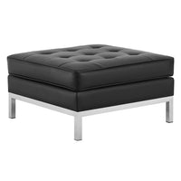 Florence Tufted Upholstered Faux Leather Ottoman