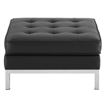 Florence Tufted Upholstered Faux Leather Ottoman