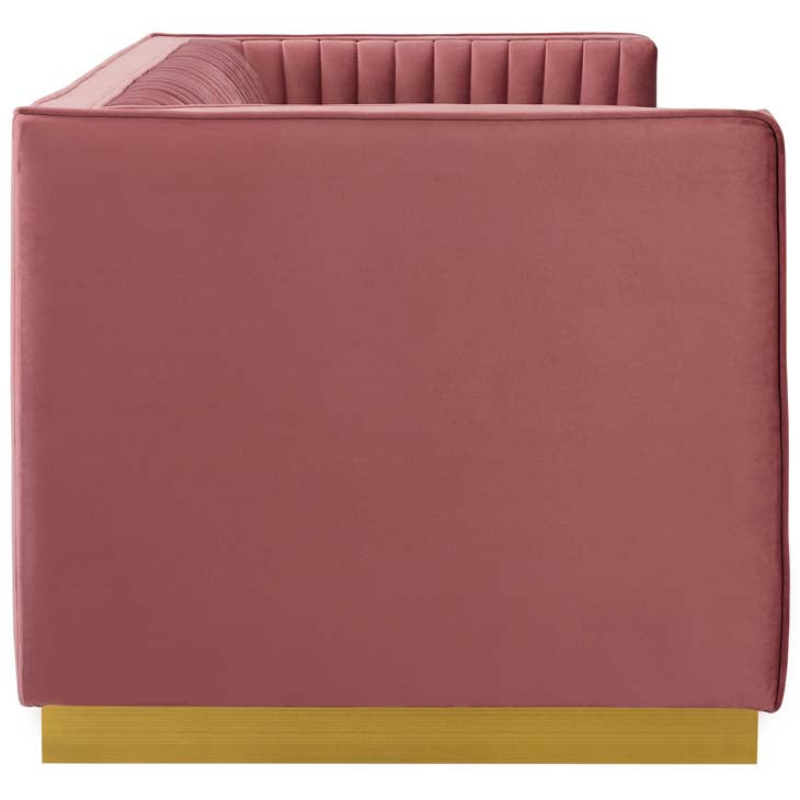 Sanguine Vertical Channel Tufted Performance Velvet Sofa - living-essentials