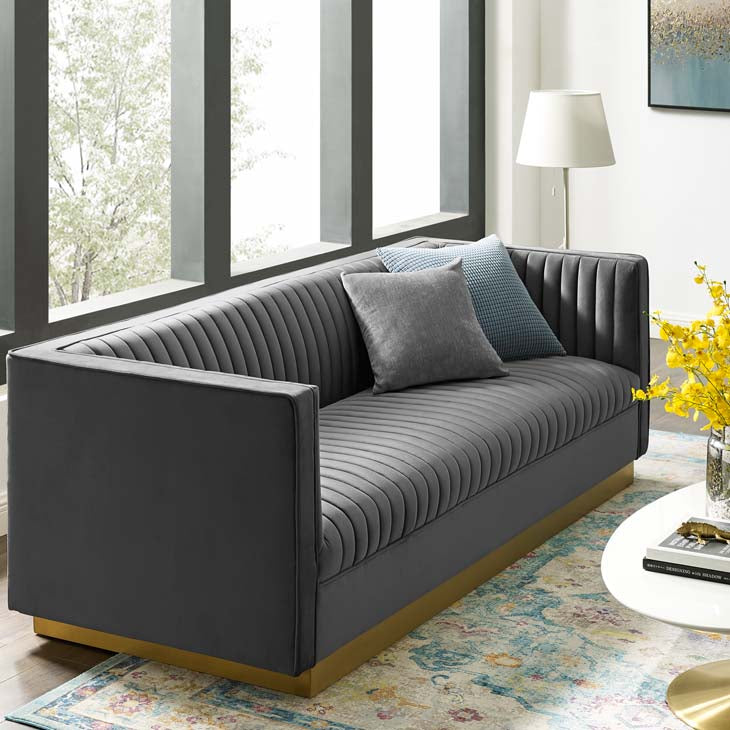 Bouyant Tufted Velvet Sofa - living-essentials