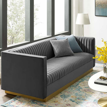 Bouyant Tufted Velvet Sofa - living-essentials