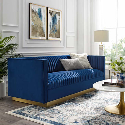 Bouyant Tufted Velvet Sofa - living-essentials