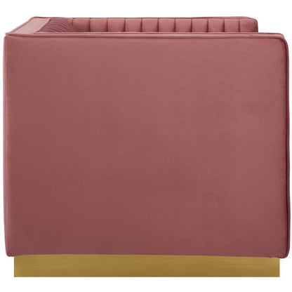Sanguine Vertical Channel Tufted Accent Performance Velvet Armchair - living-essentials