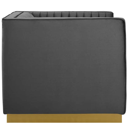 Sanguine Vertical Channel Tufted Accent Performance Velvet Armchair - living-essentials