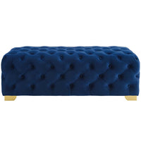 Realistic Button Tufted Performance Velvet Bench - living-essentials