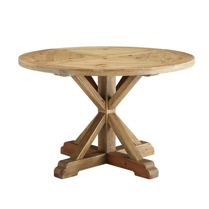 Sew 47" Round Pine Wood Dining Table - living-essentials