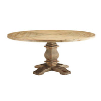 Vertical 71" Round Pine Wood Dining Table - living-essentials
