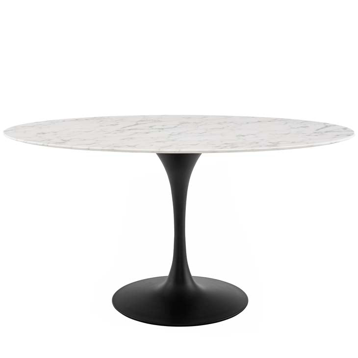 Tulip 60" Oval Artificial Marble Dining Table - living-essentials