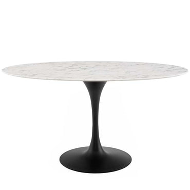 Tulip 60" Oval Artificial Marble Dining Table - living-essentials