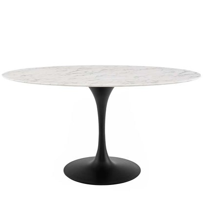 Tulip 60" Oval Artificial Marble Dining Table - living-essentials