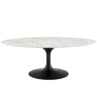 Tulip 48" Oval-Shaped Artificial Marble Coffee Table - living-essentials