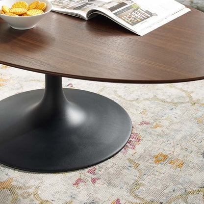 Tulip 48" Oval-Shaped Walnut Coffee Table - living-essentials