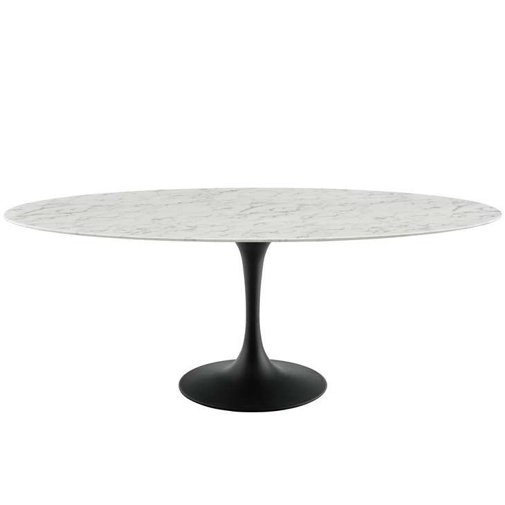 Tulip 78" Oval Artificial Marble Dining Table - living-essentials