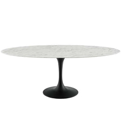 Tulip 78" Oval Artificial Marble Dining Table - living-essentials