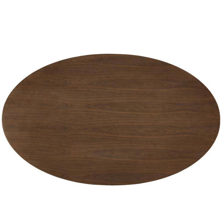 Tulip 78" Oval Wood Dining Table in Black Walnut - living-essentials