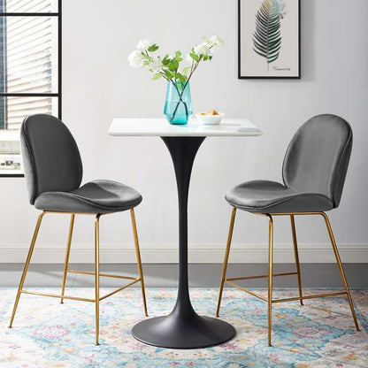 Tulip 28" Square Wood Top Bar Table - living-essentials