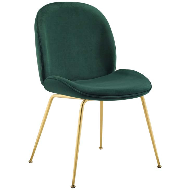 Excavate Gold Stainless Steel Leg Performance Velvet Dining Chair - living-essentials