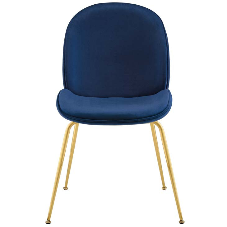 Excavate Gold Stainless Steel Leg Performance Velvet Dining Chair - living-essentials