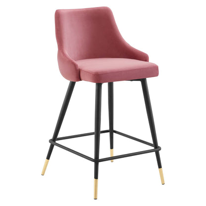 Avril Performance Velvet Counter Bar Stool