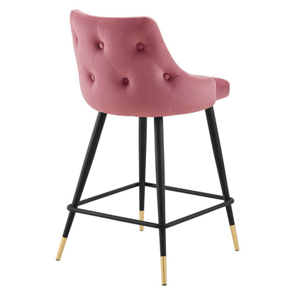 Avril Performance Velvet Counter Bar Stool