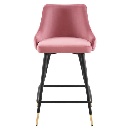 Avril Performance Velvet Counter Bar Stool