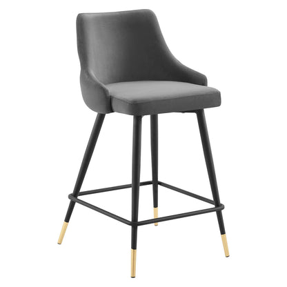 Avril Performance Velvet Counter Bar Stool