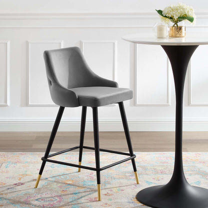 Avril Performance Velvet Counter Bar Stool