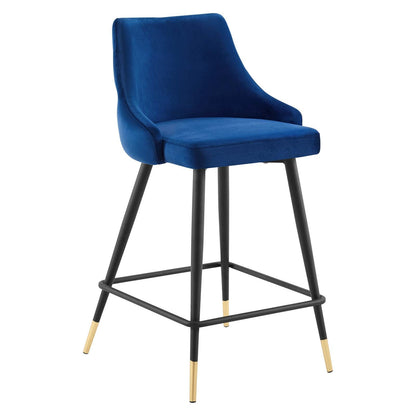 Avril Performance Velvet Counter Bar Stool