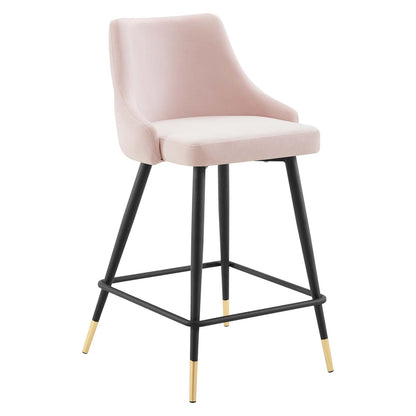 Avril Performance Velvet Counter Bar Stool