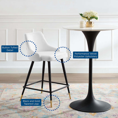 Avril Performance Velvet Counter Bar Stool