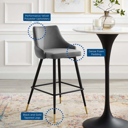 Avril Performance Velvet Bar Stool