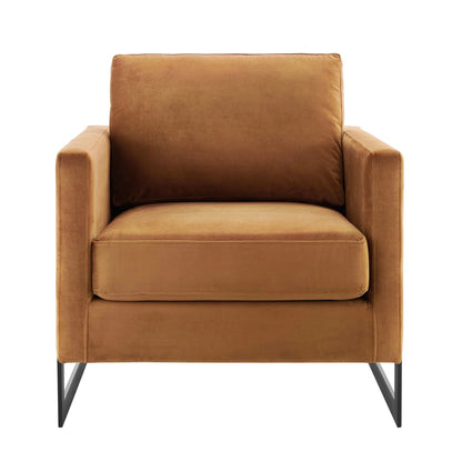 Everett Performance Velvet Accent Chair - Cognac
