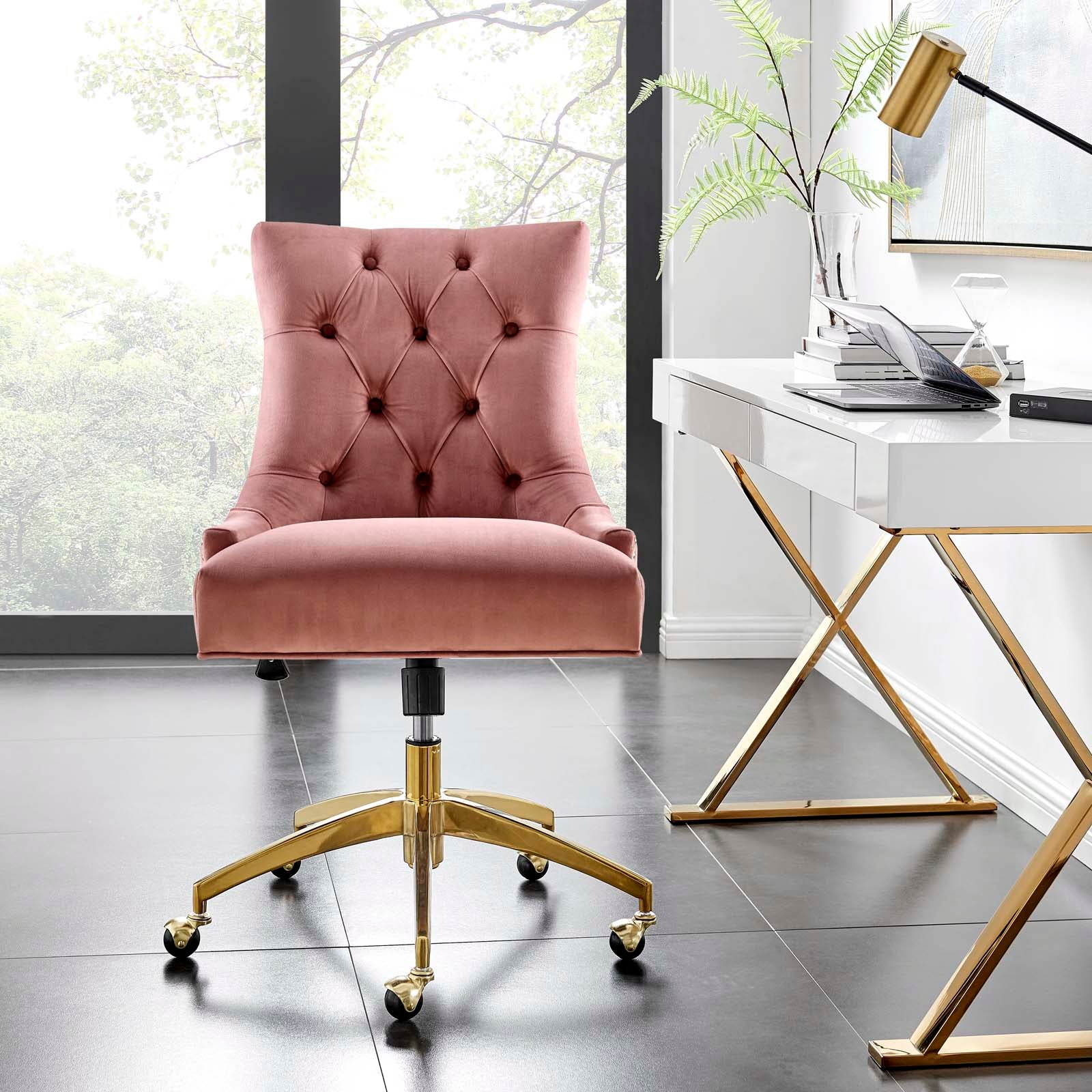 Xia Tufted Performance Velvet Office Chair