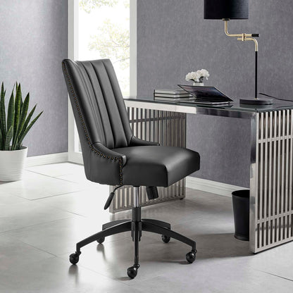 Harrington Channel Tufted Vegan Leather Office Chair