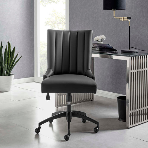 Harrington Channel Tufted Vegan Leather Office Chair
