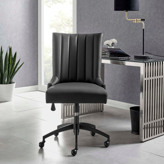 Harrington Channel Tufted Vegan Leather Office Chair