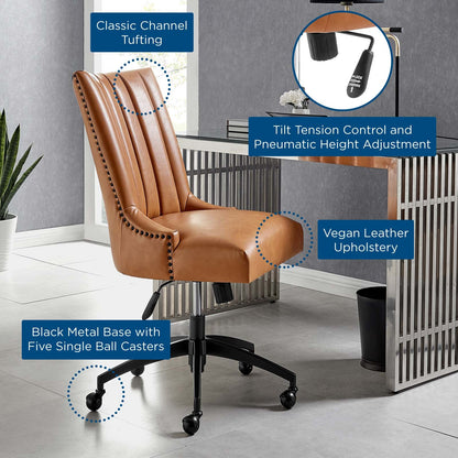 Harrington Channel Tufted Vegan Leather Office Chair