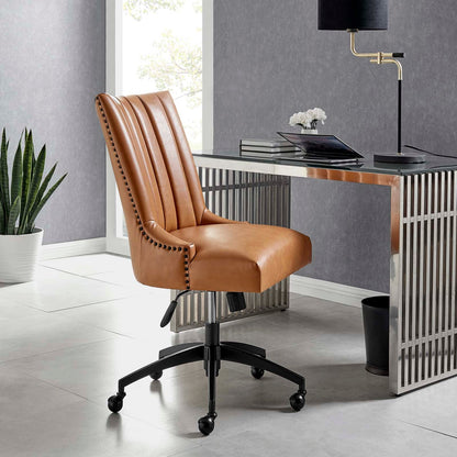 Harrington Channel Tufted Vegan Leather Office Chair