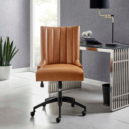 Harrington Channel Tufted Vegan Leather Office Chair